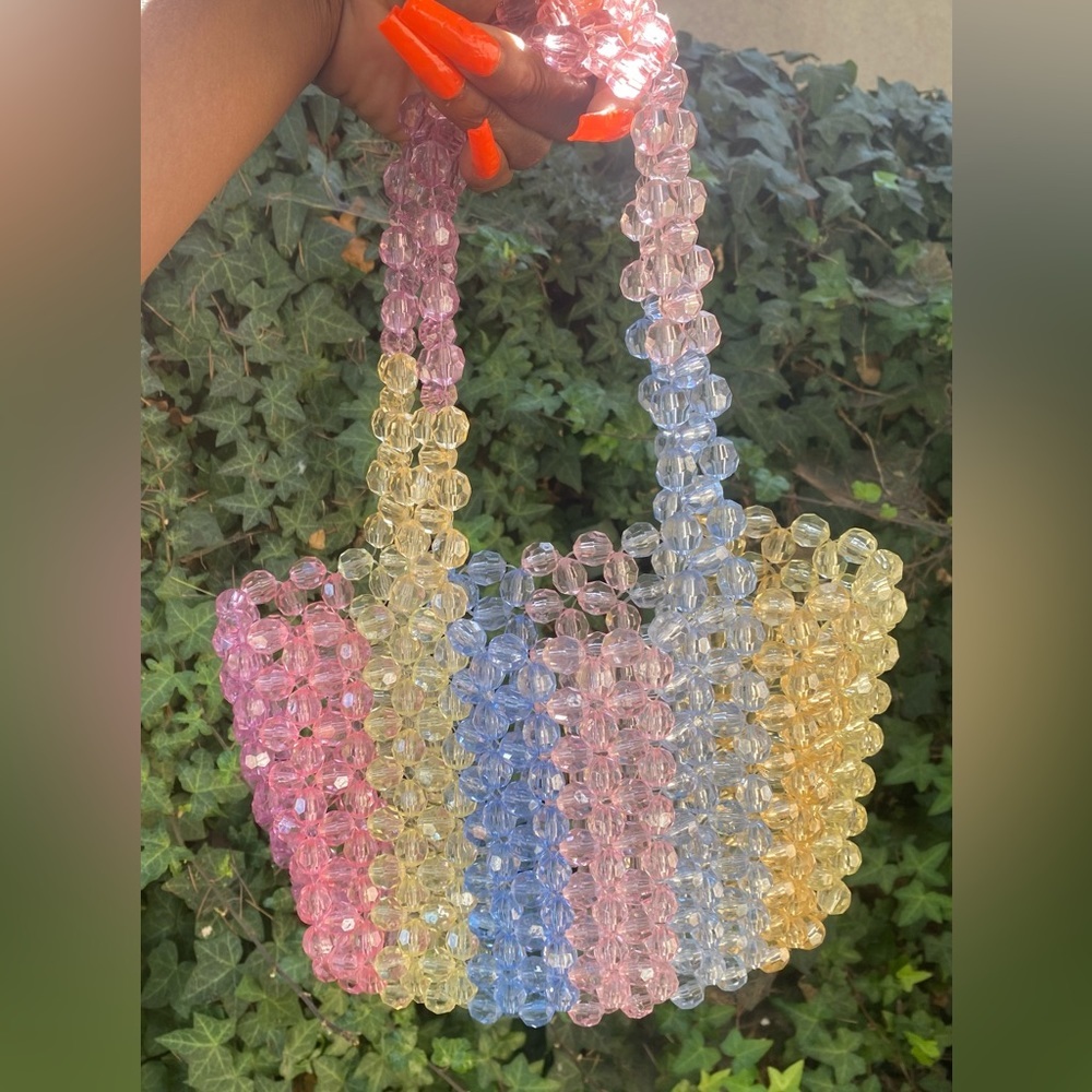 Multi Color Beaded Purse Bag